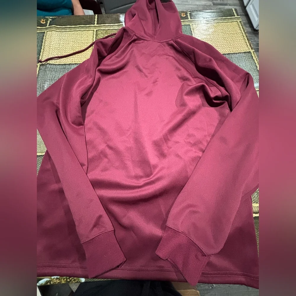 Men's Burgundy Zip Up Sweater XL - Picture 8 of 9